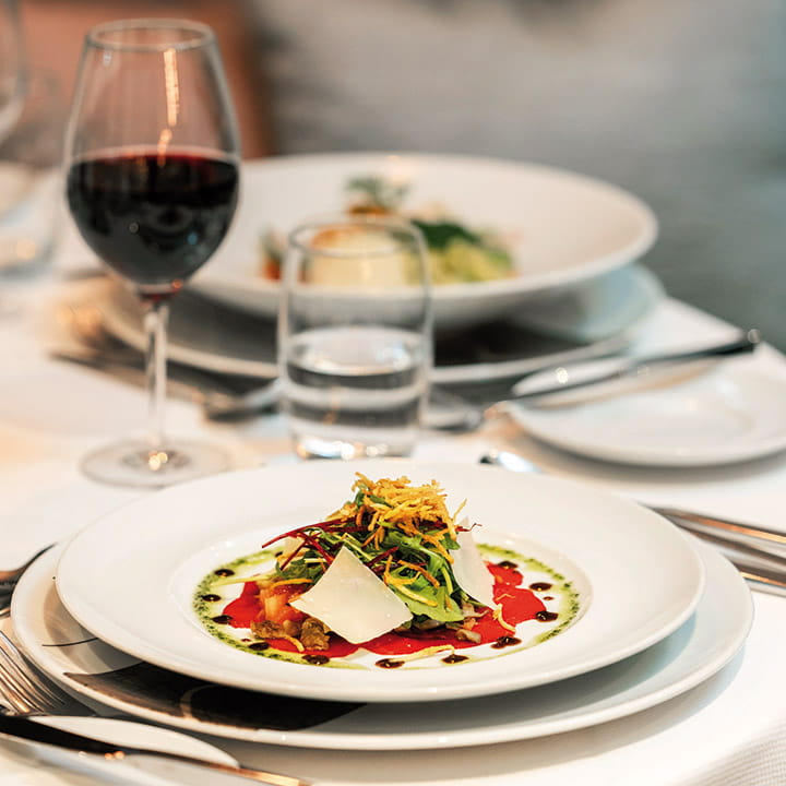 A main meal in the Panorama Restaurant on Spirit of the Rhine